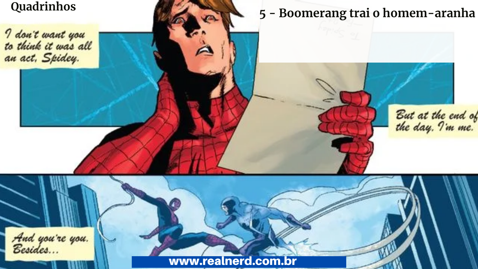 As 7 traições mais devastadoras dos quadrinhos do Homem-Aranha 5 - Boomerang trai o homem-aranha